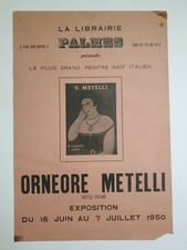 Le plus grand peintre naif italien Orneore Metelli 1950 Affiche Originale