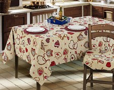 TOVAGLIA COPRITAVOLO GOBELIN JACQUARD TIROLESE ROSSO 140x140/180/220/240 rotondo