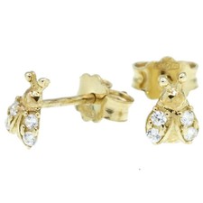 Women's Yellow Gold Ladybug CZ