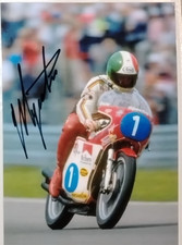 AUTOGRAFO GIACOMO AGOSTINI FOTO HAND SIGNED ITA AGUSTA 15 WORLD CHAMPION MOTO GP