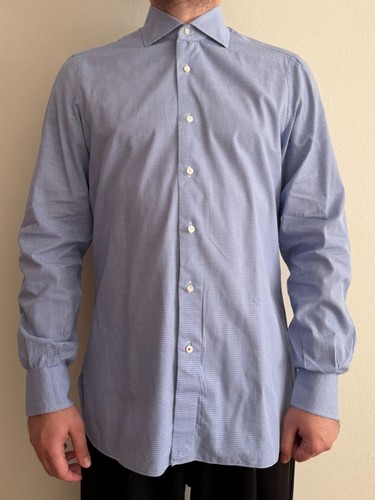 Isaia napoli camicia uomo blu - isaia,