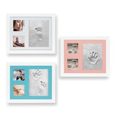 Cornice co Foto /Calco Impronta Mani e Piedi Neonato/Kit Decorativo porta Ciucci