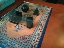 Tavolino cristallo Martinelli Luce Metafora 1979 Lella Massimo Vignelli