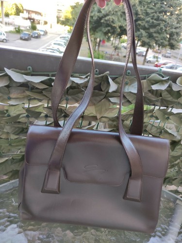 Borsa pelle marrone con - marrone,