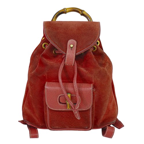 Gucci bamboo suede mini zaino - suede,