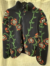 Giacca pile zip intera stampa rosa all over blazer canottaggio target taglia M oversize