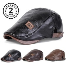 Casquette Béret Homme Cuir PU