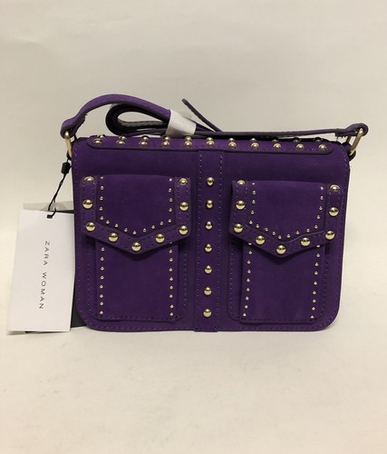 Borsa zara viola - zara, pelle