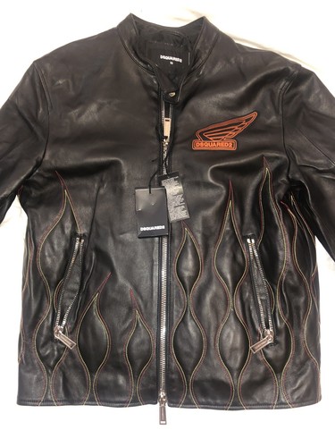 Dsquared2 mens leather biker - mens,