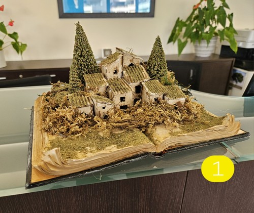 Presepe artigianale libro - su,