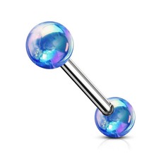 Piercing Lingua Palline Metalliche Blu