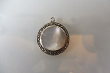 Bel Vecchio Ciondolo 925 Argento Con Madreperla E Marcasite