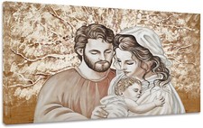 Quadro moderno Sacra Famiglia KH Capezzale Arredamento Casa Arte Stampa su tela
