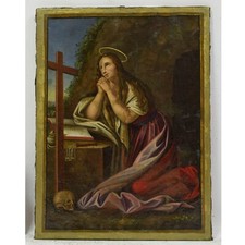 19 secolo Antico dipinto olio