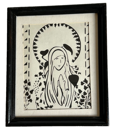 Virgin mary razor cut paper - mary,