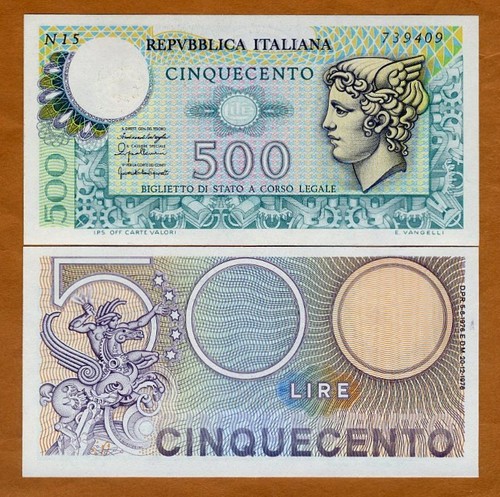 Italia 500 lire - 500, lire,