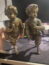 Coppia Di Putti In Bronzo Del 1800