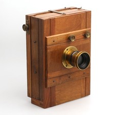 Macchina fotografica in legno 13x18 con Hoerth Daeschner & Co Rectilinear Aplanat Extra Rapid