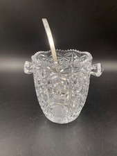 Porta ghiaccio vaso cestello cristallo molato con cucchiaio vintage
