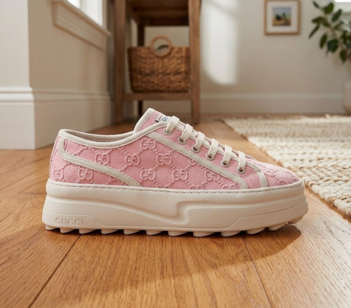 Gucci pink platform low top - gucci,
