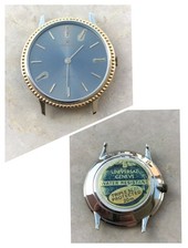 80s UNIVERSAL GENEVE QUARTZ  CAL. 1-43  WATCH UHREN OROLOGIO 32,5mm NOT WORKING