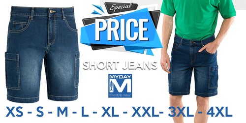 Bermuda cargo uomo jeans corto - uomo,