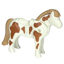 Playmobil pony marrone/bianco