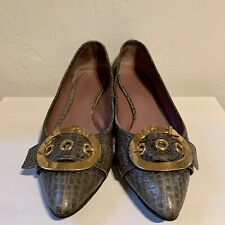 Ballerine MIU MIU in pelle stampa cocco col. grigio con fibbia in metallo dorato