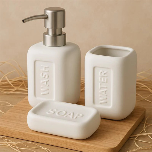 Set accessori bagno bianco - , in