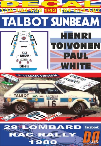 Decal talbot sunbeam lotus - decal,