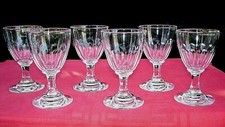 Baccarat St Louis 6 Calici Da Vino In Cristallo Intagliato A Cote Piatte 19° Am