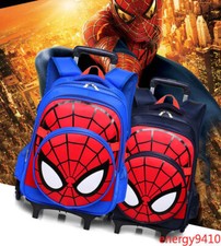 Zaino trolley Spiderman bambini nylon borsa valigia con ruote bagagli regali cartone animato
