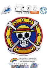 patch One Piece logo nave pirati toppa termoadesiva iron on skull manga teschio