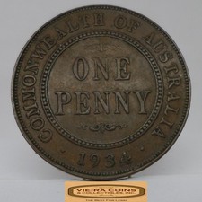 1934 (m) Australia One Penny -