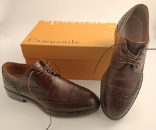 SCARPE CAMPANILE TG. 6.5 40.5 PELLE MARRONE MOCASSINO STRINGATO UOMO SUOLA GOMMA