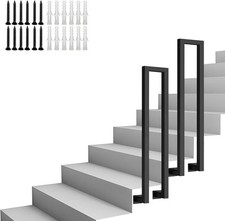 Corrimano per scale con montaggio laterale h.95 cm colore nero