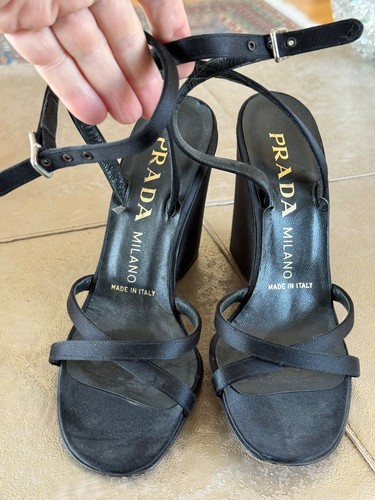 Sandali prada neri raso - sandali,