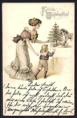 Cartolina bambino riceve - , in