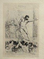 Lutteurs GRAVURE Eau Forte