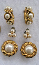 Orecchini 3 paia clip on perle