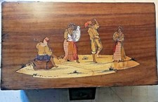 Portagioie sorrentino ad intarsio su legno duro 1990 ca. (A4)