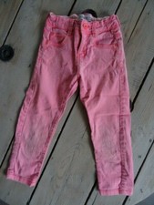 Pantalon 3/4 Pantacourt jeans rose fluo Skinny OKAÏDI Taille 6 ans / 114 cm