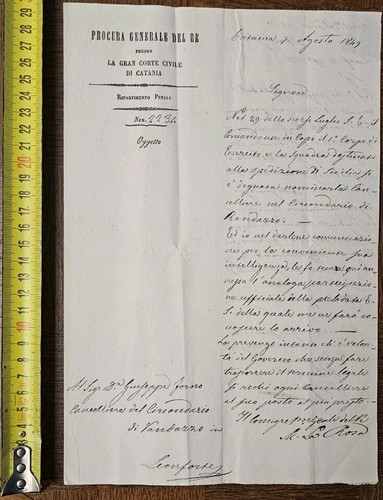 Prefilatelica 1849 leonforte - prefilatelica,