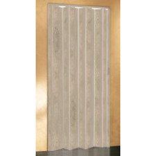 Porta a soffietto in PVC 215x84 Legno scuro venato in rilievo c/magnete