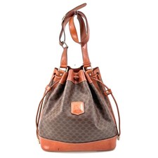 Borsa a tracolla CELINE con coulisse in pelle marrone macadam originale dal Giappone_0152