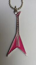 COLLANA CIONDOLO METALLO CHITARRA ELETTRICA rosa DCH014
