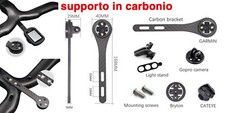 staffa in carbonio bici per Garmin, Cateye, Bryton, Gopro nuova
