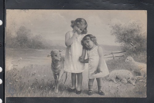 Cartolina pasqua bambine - pasqua,