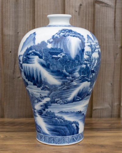 Squisito vaso cinese - , blu