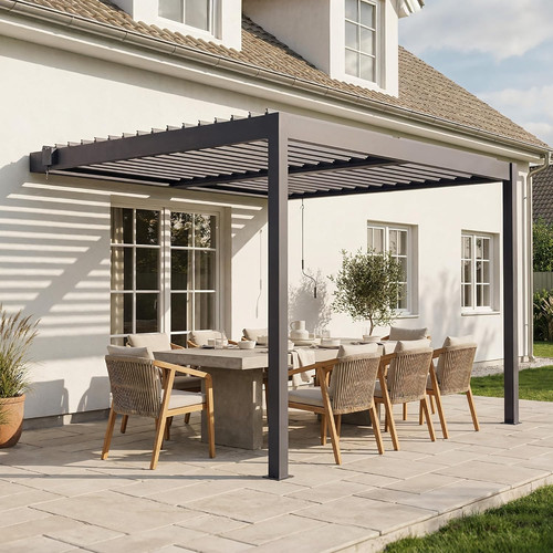 Pergola bioclimatica addossata - pergola,